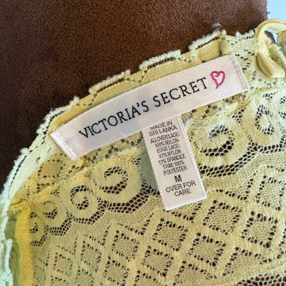 Victoria's Secret Y2K Vintage Yellow Sheer Nightie Sleep Dress Women's Size M. - Picture 7 of 8